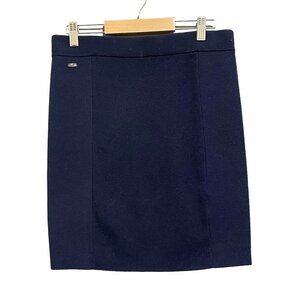 Lacoste Women's Solid Navy Blue Mini Short Wool Blend Casual Skirt Size 38 Small